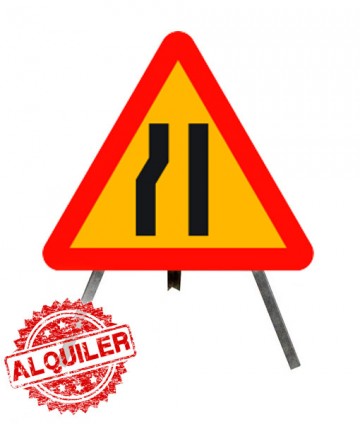 CEPRENOR SEÑAL DE OBRA CON ESTRECHAMIENTO POR LA IZQUIERDA
